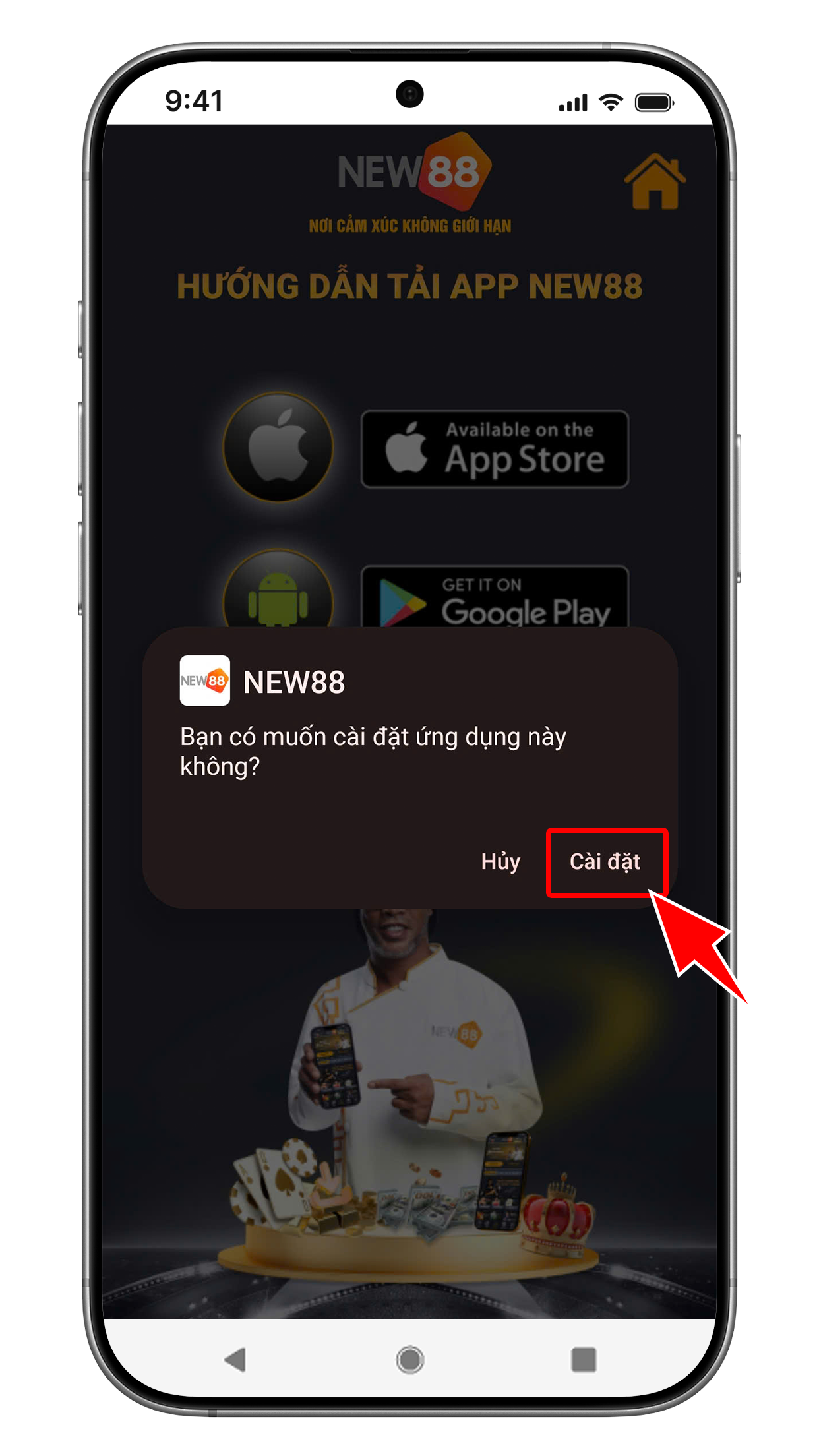 New88 - Hướng dẫn tải app trên điện thoại di động