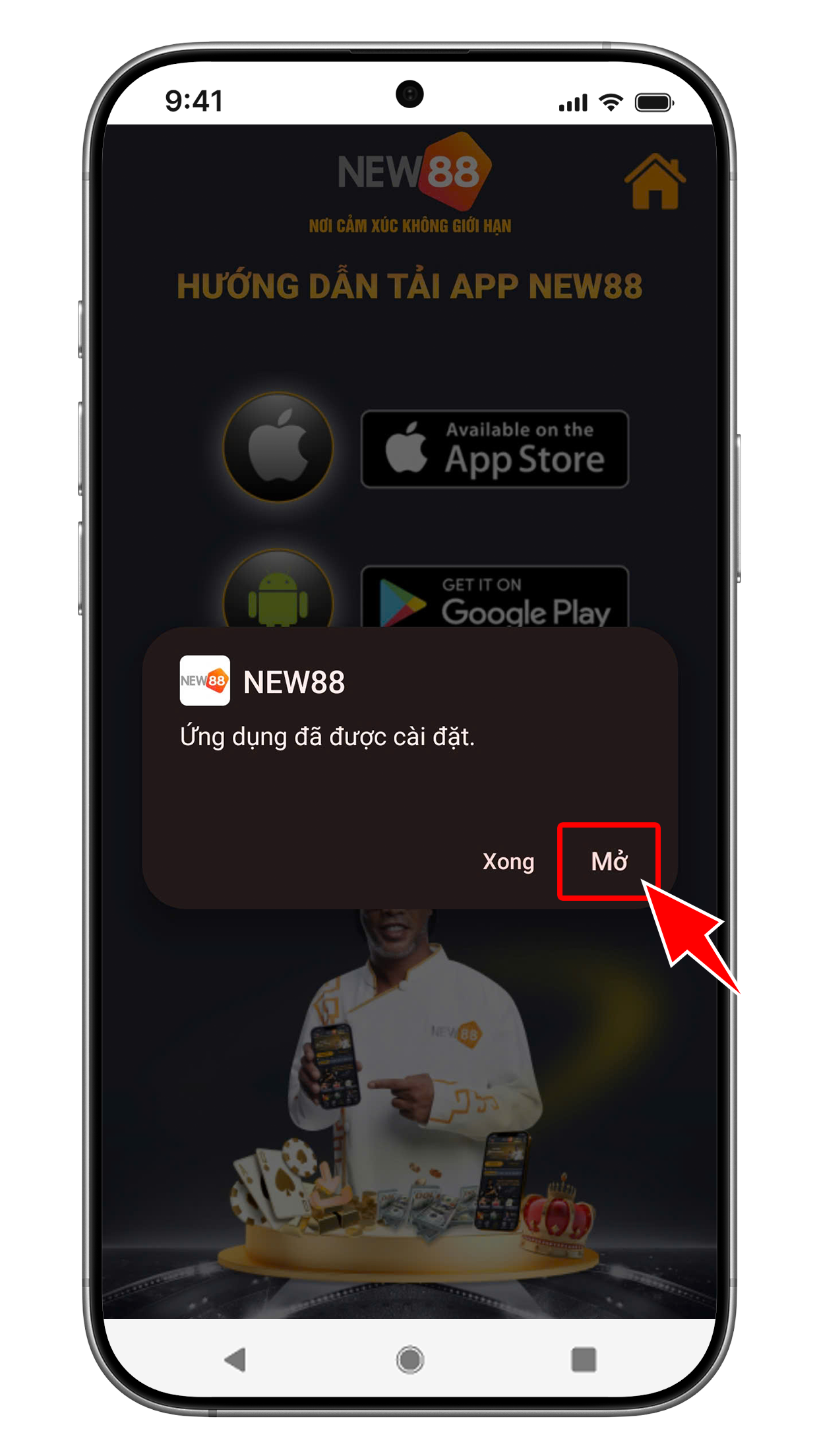 New88 - Hướng dẫn tải app trên điện thoại di động